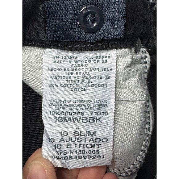 Wrangler Youth Boy's Straight Leg Adj Waist Black Denim Jeans - Size 10S (22x26) - Picture 4 of 4